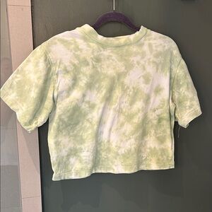 Richer Poorer Crop Tee - Light Green tiedye